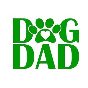 Green 6Wx4.6H Dog Dad Premium permanent vinyl decal